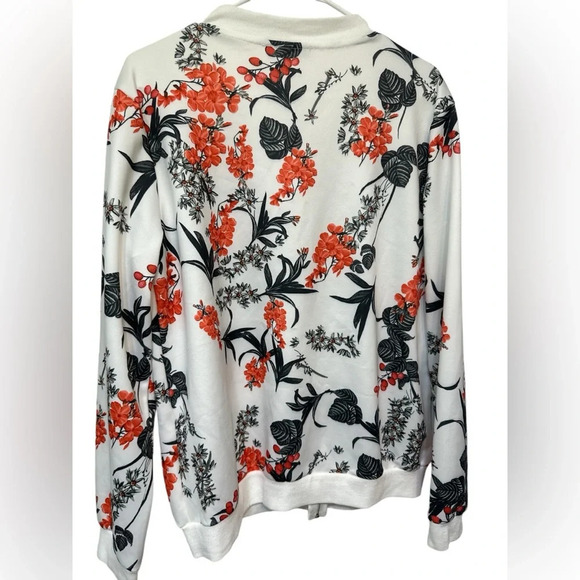 ECOWISH Womens Lightweight Zip Up Casual Inspired Bomber floral jacket - Picture 2 of 6